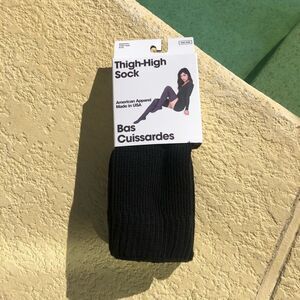 New American Apparel Black Thigh High Socks vintage original tall Y2K 2000s rare